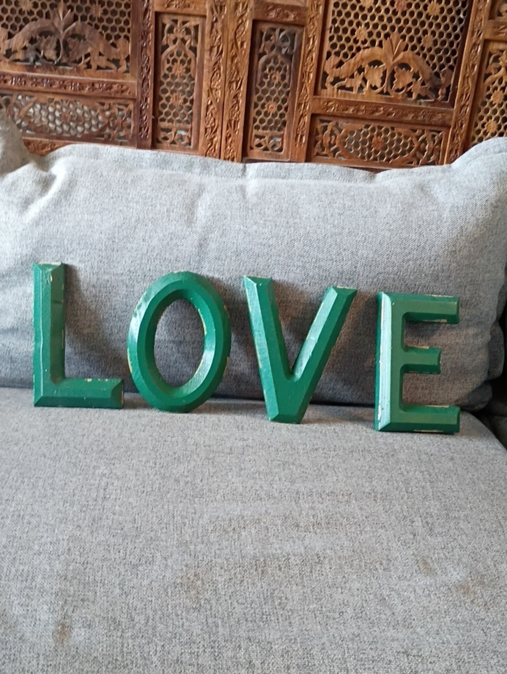 Green Decorative 'LOVE' Letters - Vintage Style